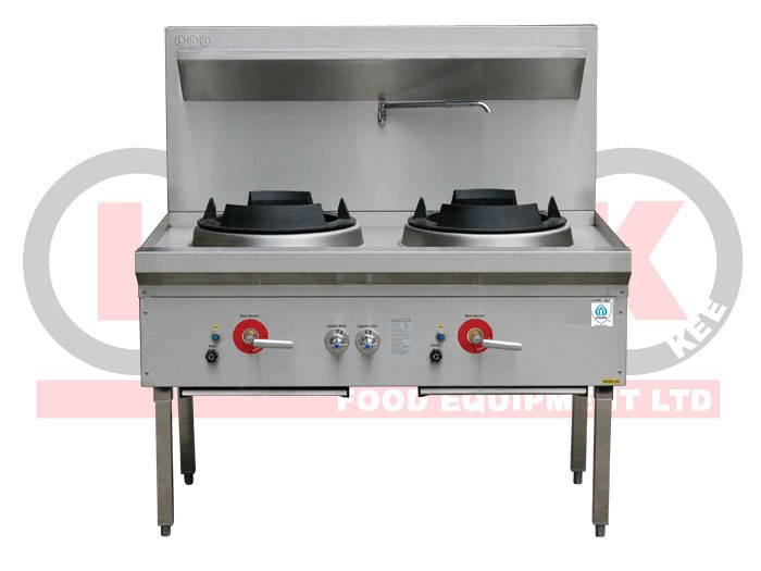 LKK 2-BURNER WOK BENCH - DUCKBILL BURNER/CHIMNEY BURNER| Demo Promotion